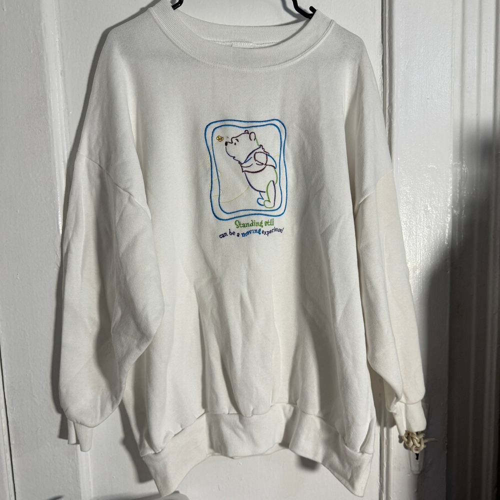 Vtg Pooh Winnie the Pooh Embroidered Sweatshirt 18W/20W Whimsical Disney Kidcore